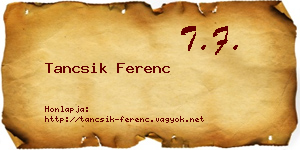 Tancsik Ferenc névjegykártya